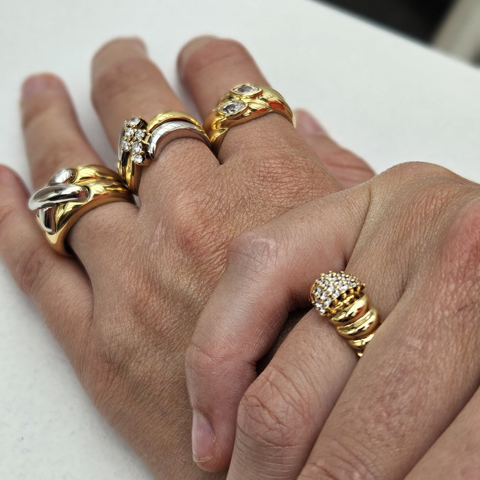 Ring bicolor met vlechtmotief