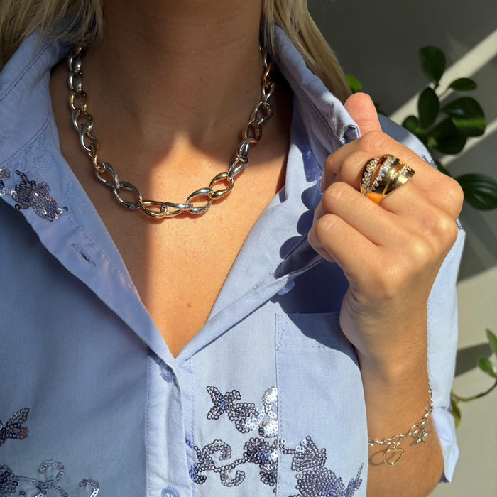 Ring in roosgoud met diamantzetting – 18kt