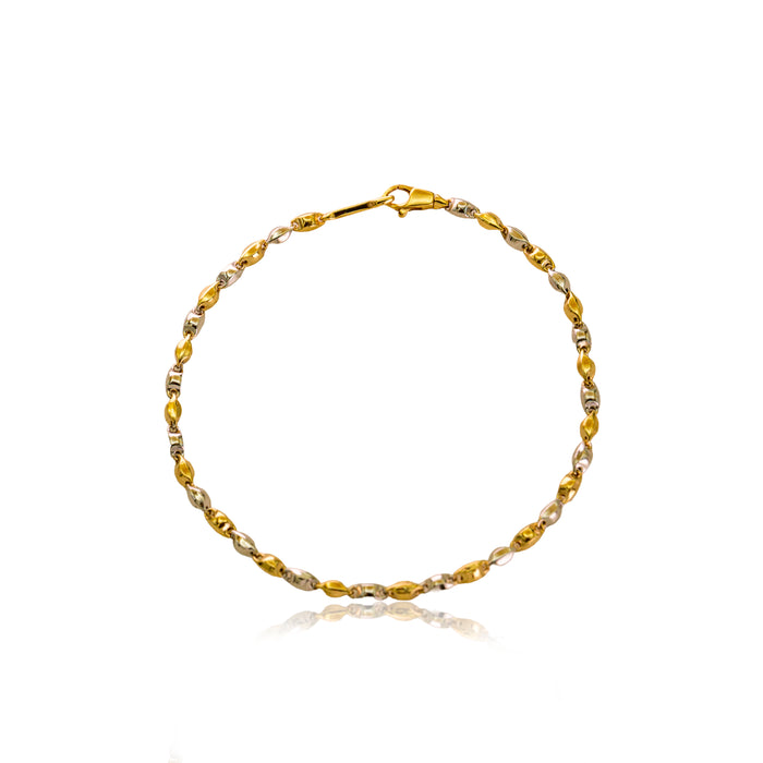 Armband bicolor - kleine ovale schakels
