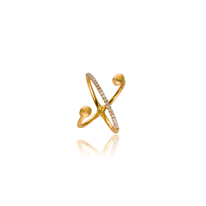 Ring geelgoud met briljanten - open model