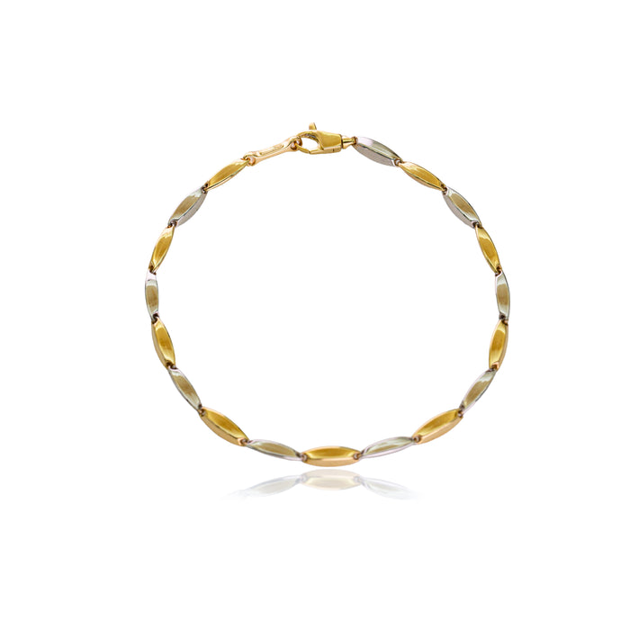 Armband bicolor goud met ovale schakels