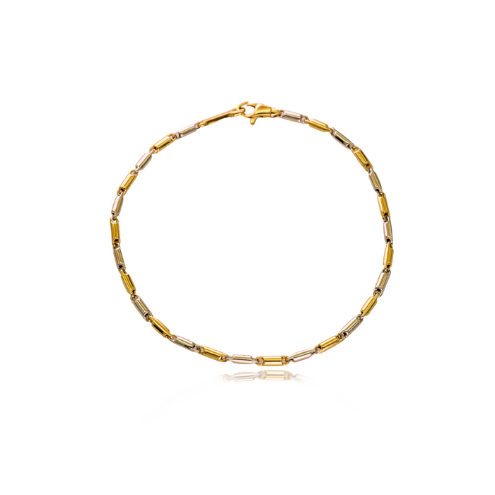Armband bicolor met cilindervormige schakels