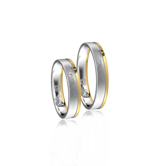 Bi-color trouwringen met diamant