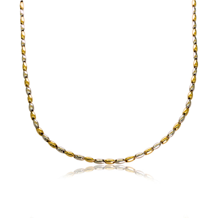 Halsketting bicolor goud