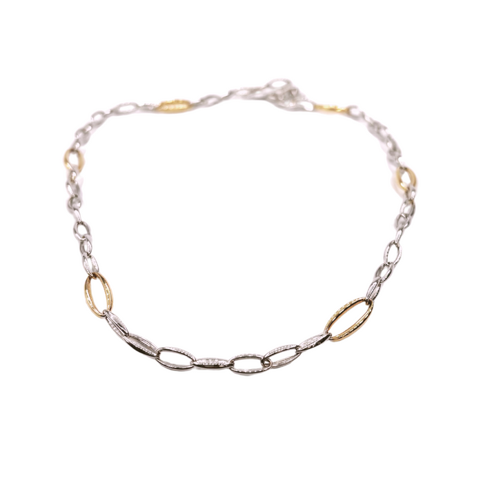 Ketting witgoud met geelgoud accenten