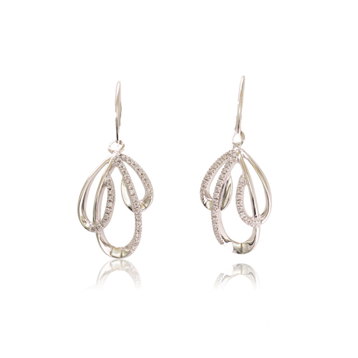 Witgouden oorbellen met diamant