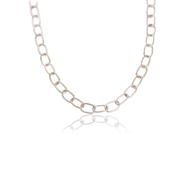 Witgouden ketting met ovale schakels