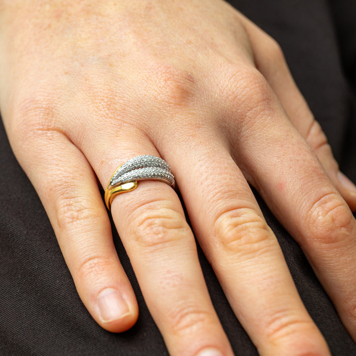 Bicolor ring met diamanten