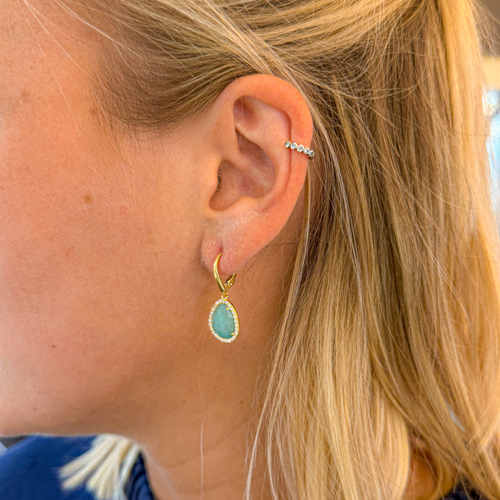 Smaragd druppel oorhangers