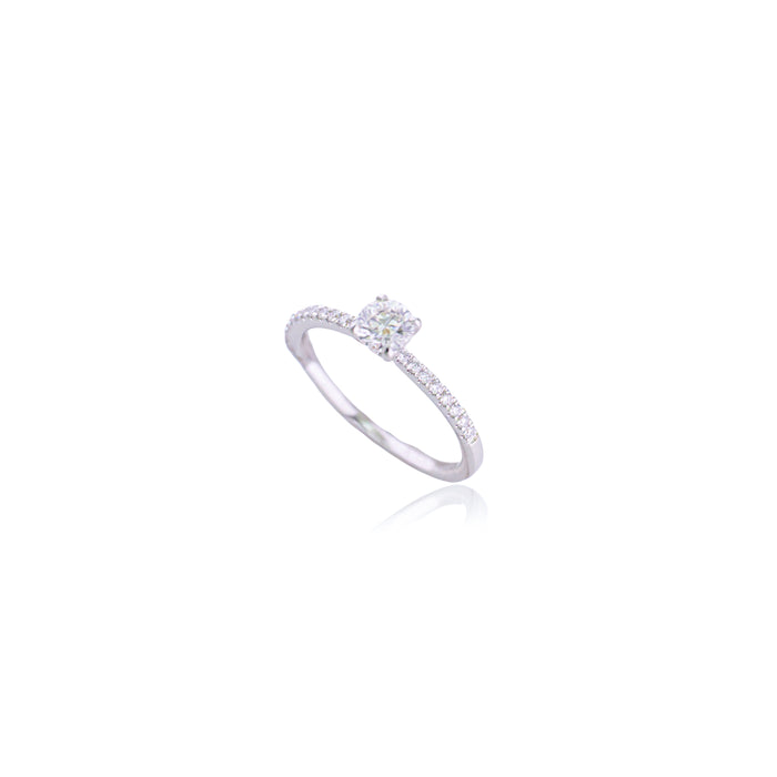 Witgouden solitaire ring met briljant
