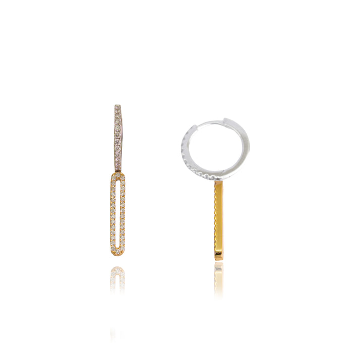 Bicolor creolen met open pavé-hanger