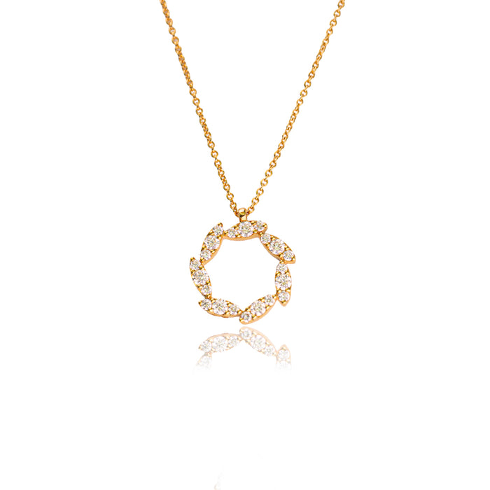 Halsketting met briljant in kransdesign