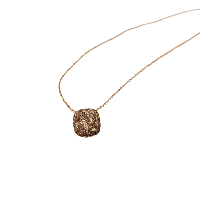 Ketting met pavé hanger in roségoud