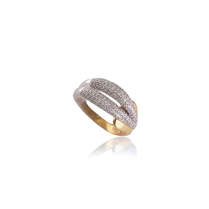 Bicolor ring met diamanten