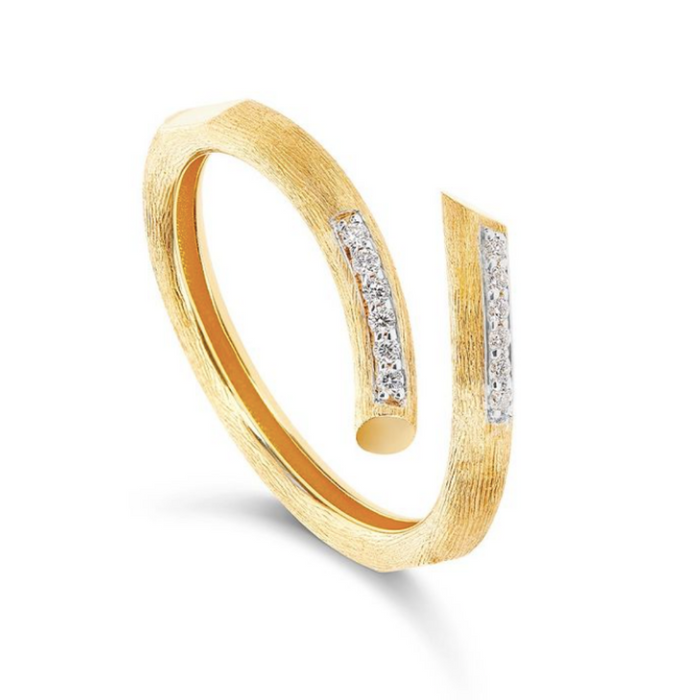 Ring 18 kt geel goud - Diamanten spiraal