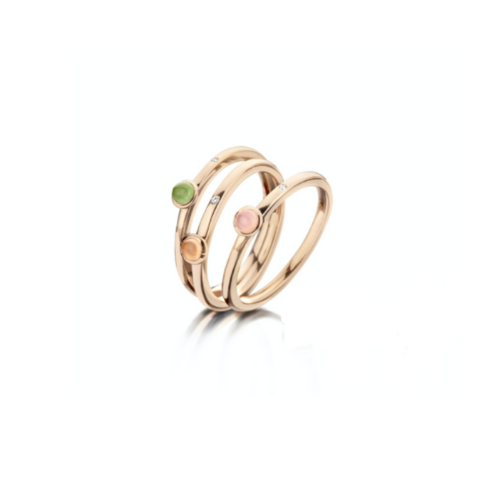 Ring 18 kt roos goud - Jade