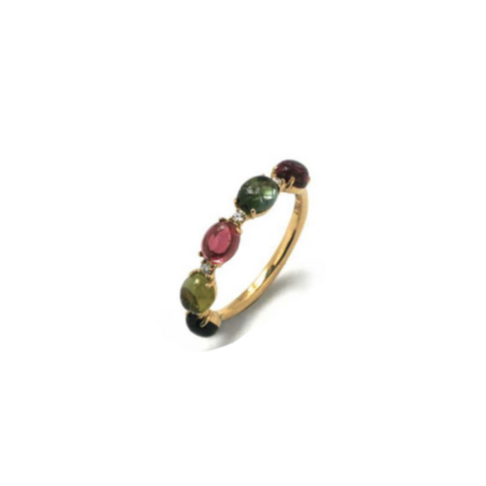 Ring 18 kt geel goud - Multicolor